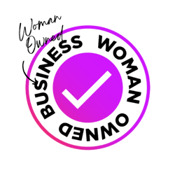 Woman owned business logo round